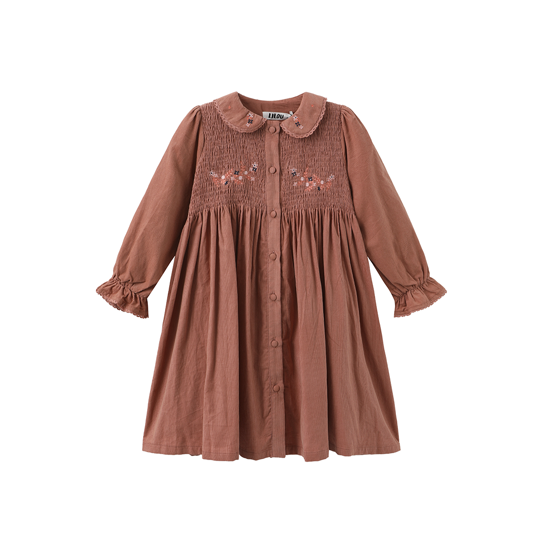 Peer Smocked Top Button Down Dress