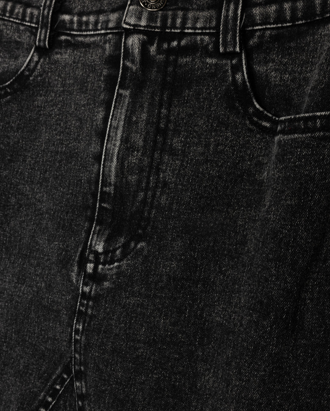 Pocket V Seam Denim Skirt - Junees