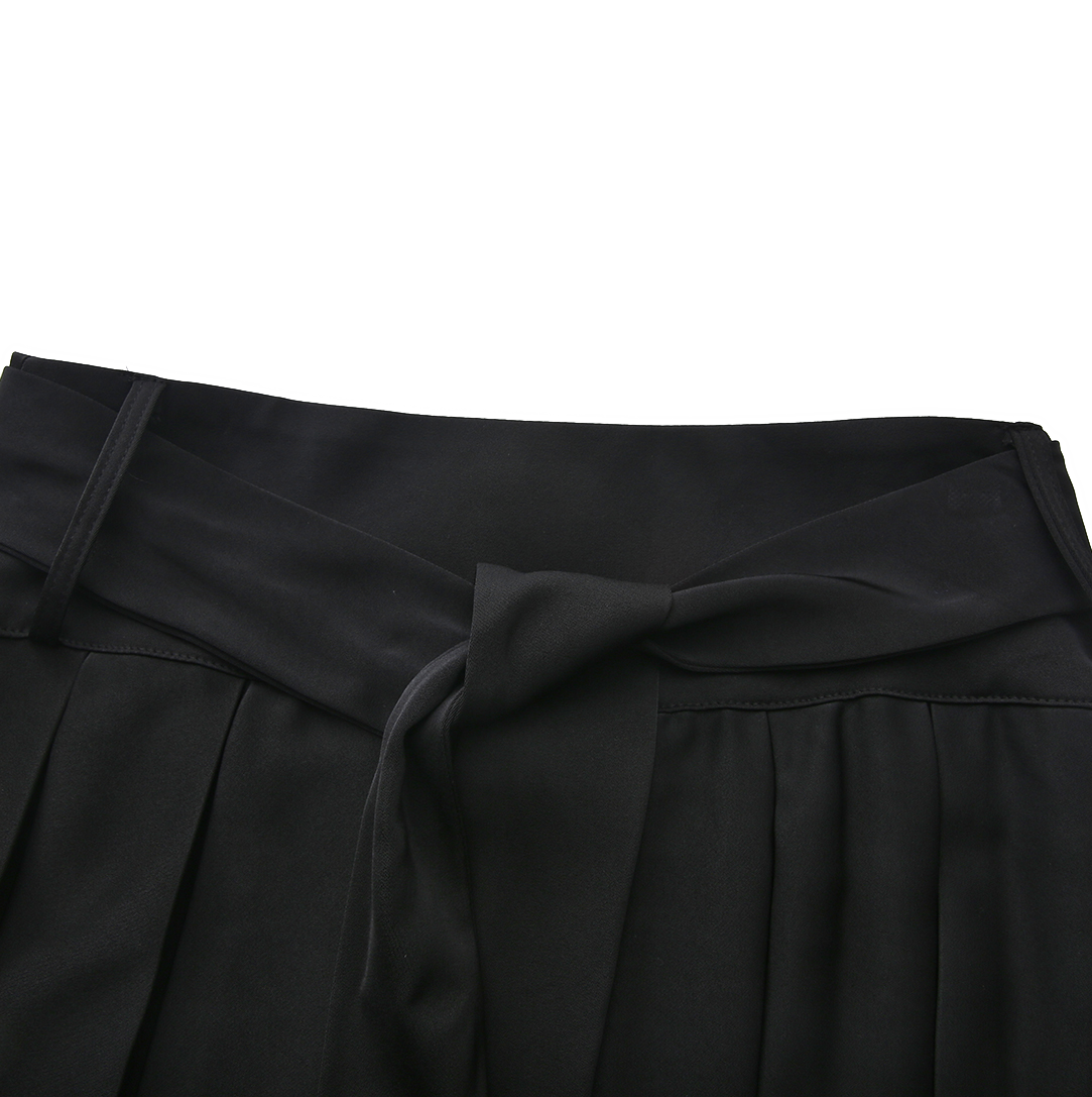 Self Tie Pleated Skirt