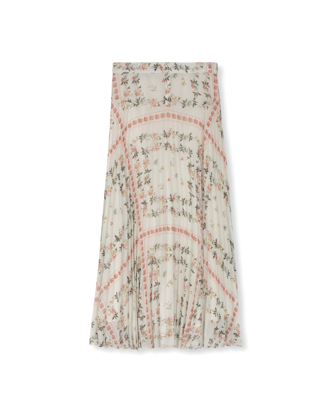 Button Yoke Pleated Skirt