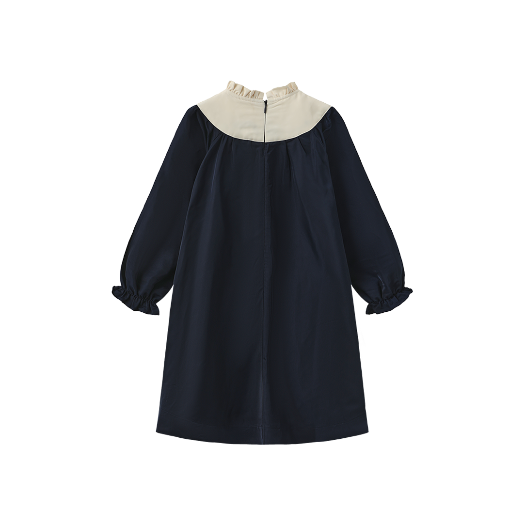 Quilted Neck Taffeta Dress