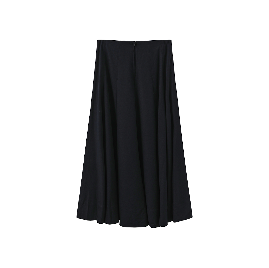 Paneled Wool Maxi Skirt