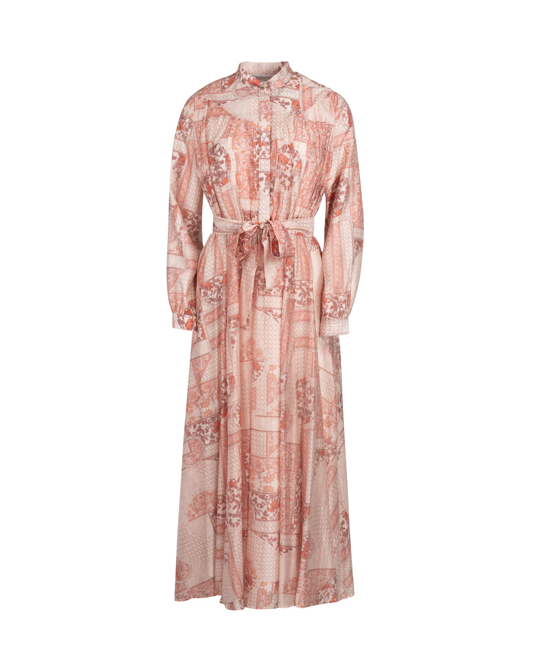 Chiffon Floral Print Waisted Dress - Junees