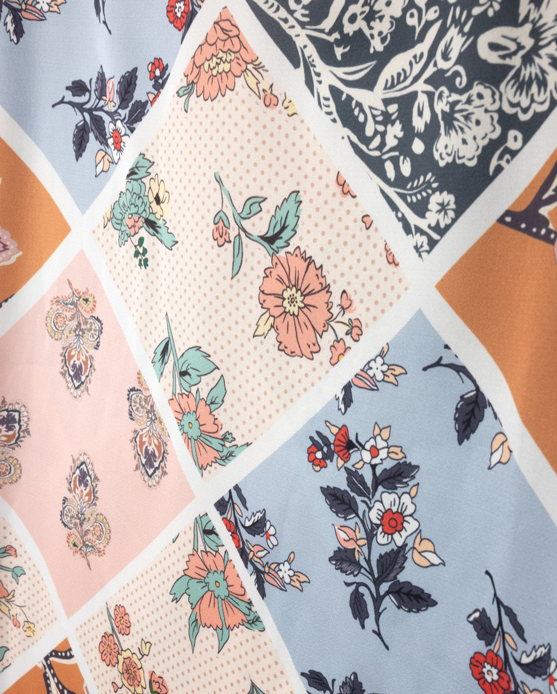 Patchwork Printed Aline Skirt