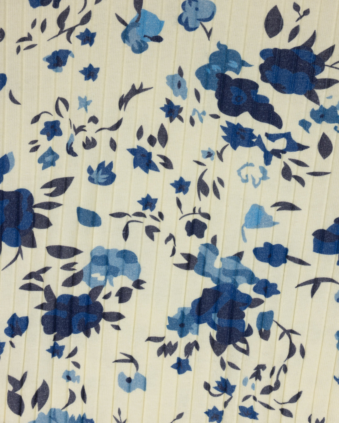 Floral Printed Ribbed Tee