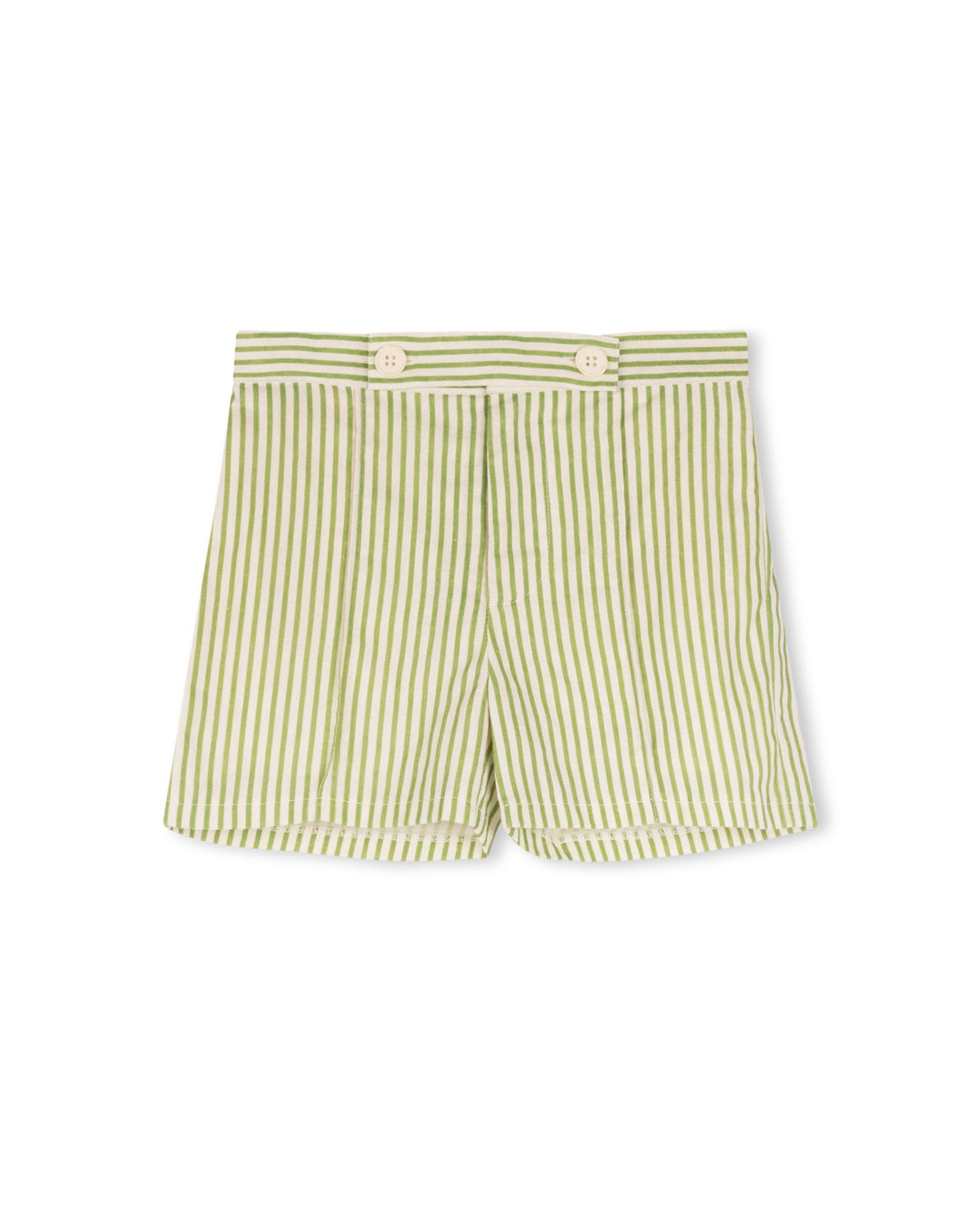 Button Placket Striped Shorts C-18946