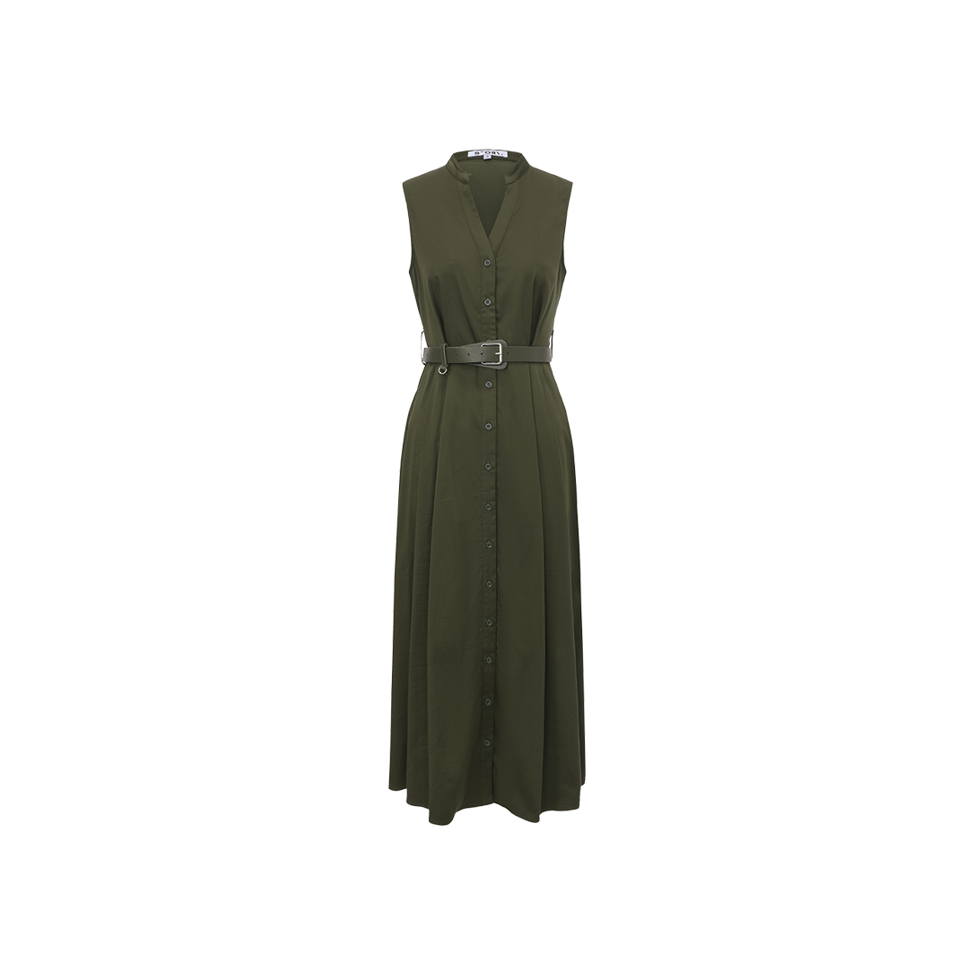 Poplin Belted V-Neck Jumper
