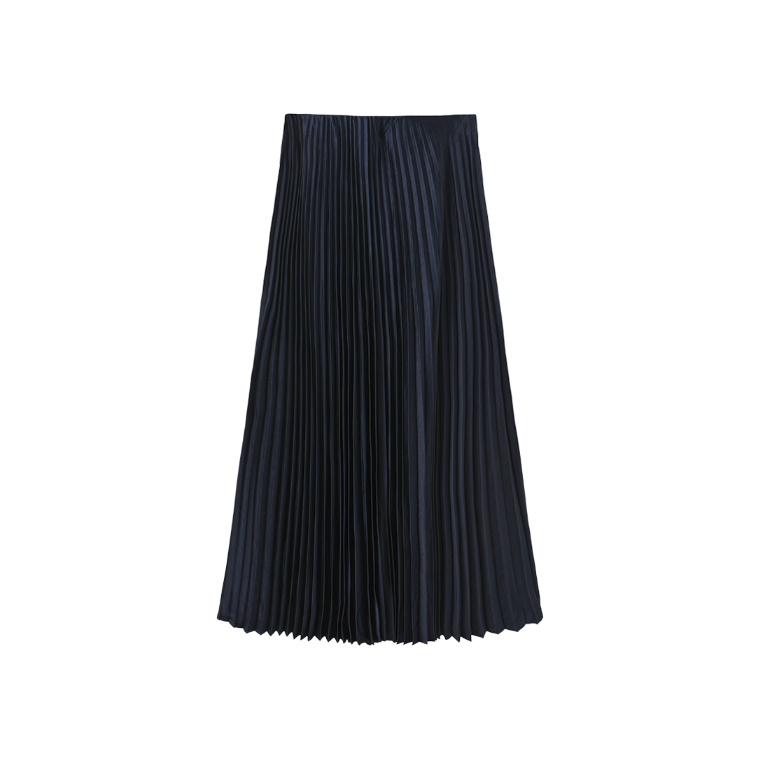 Silk Pleated Elastic Waist Skirt