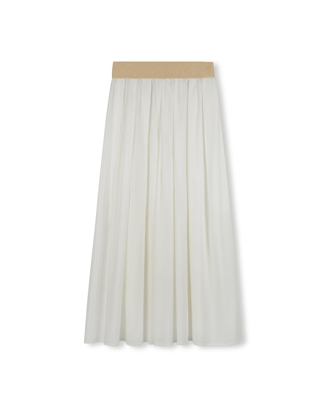 Raffia Waist Poplin Skirt - Junees