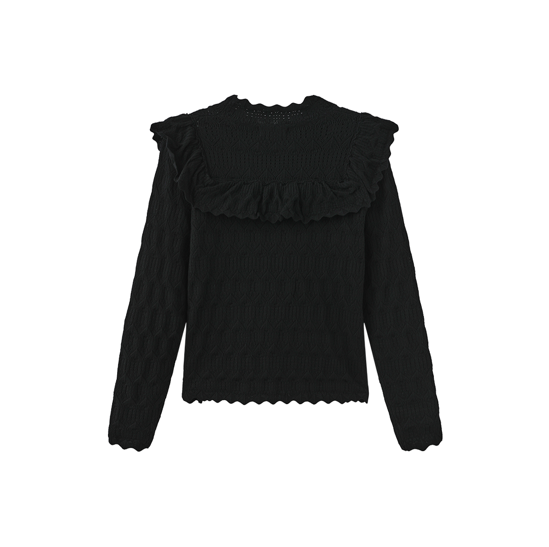 Pointelle Ruffle Sweater