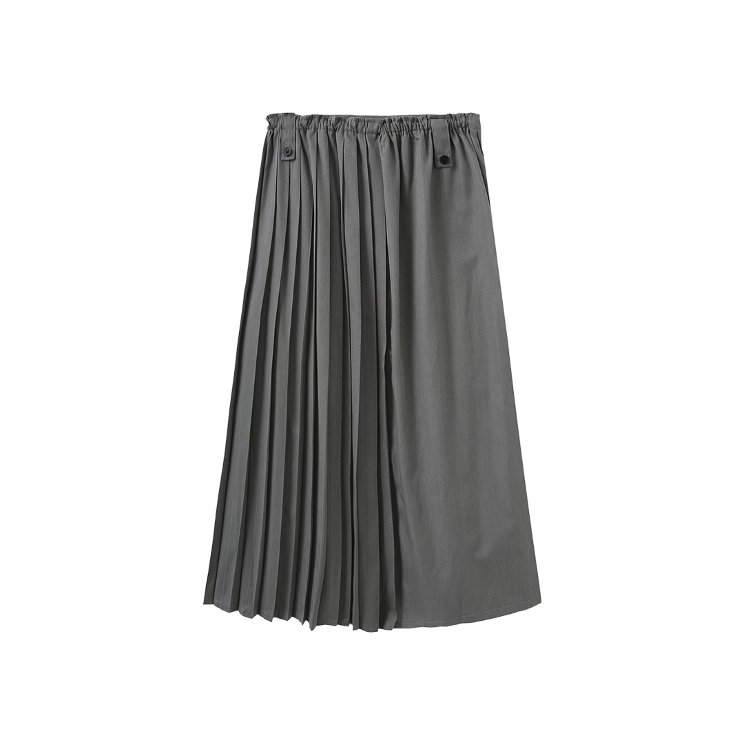 Side Pleated Midi Skirt
