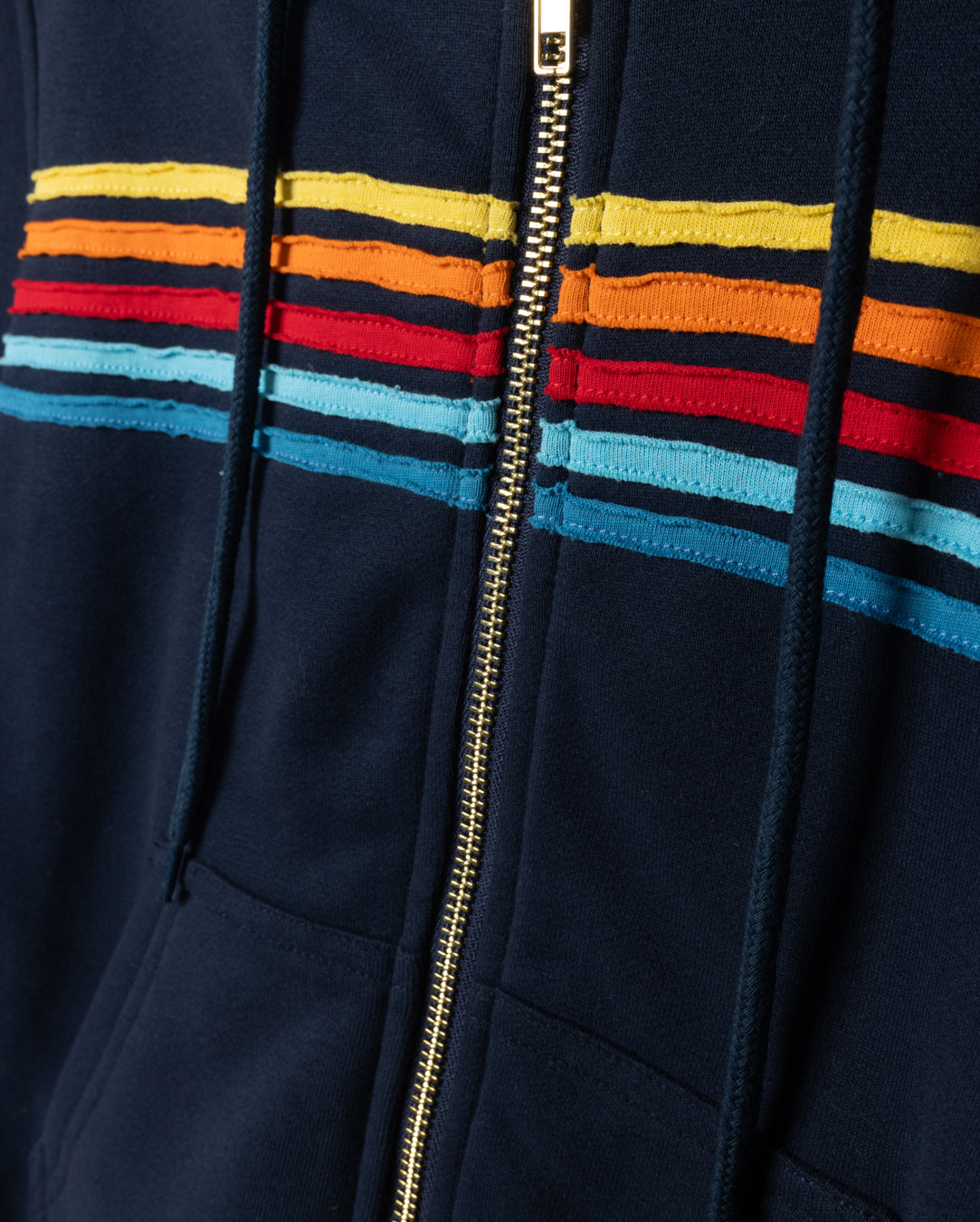 Terry Striped Zip Up Hoodie