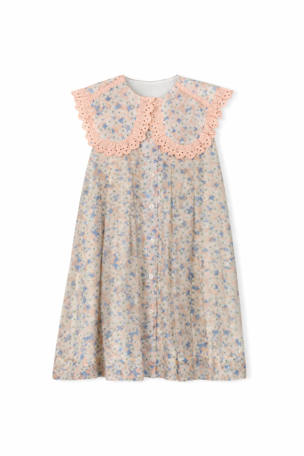 A-line Pleated Big Collar Dress