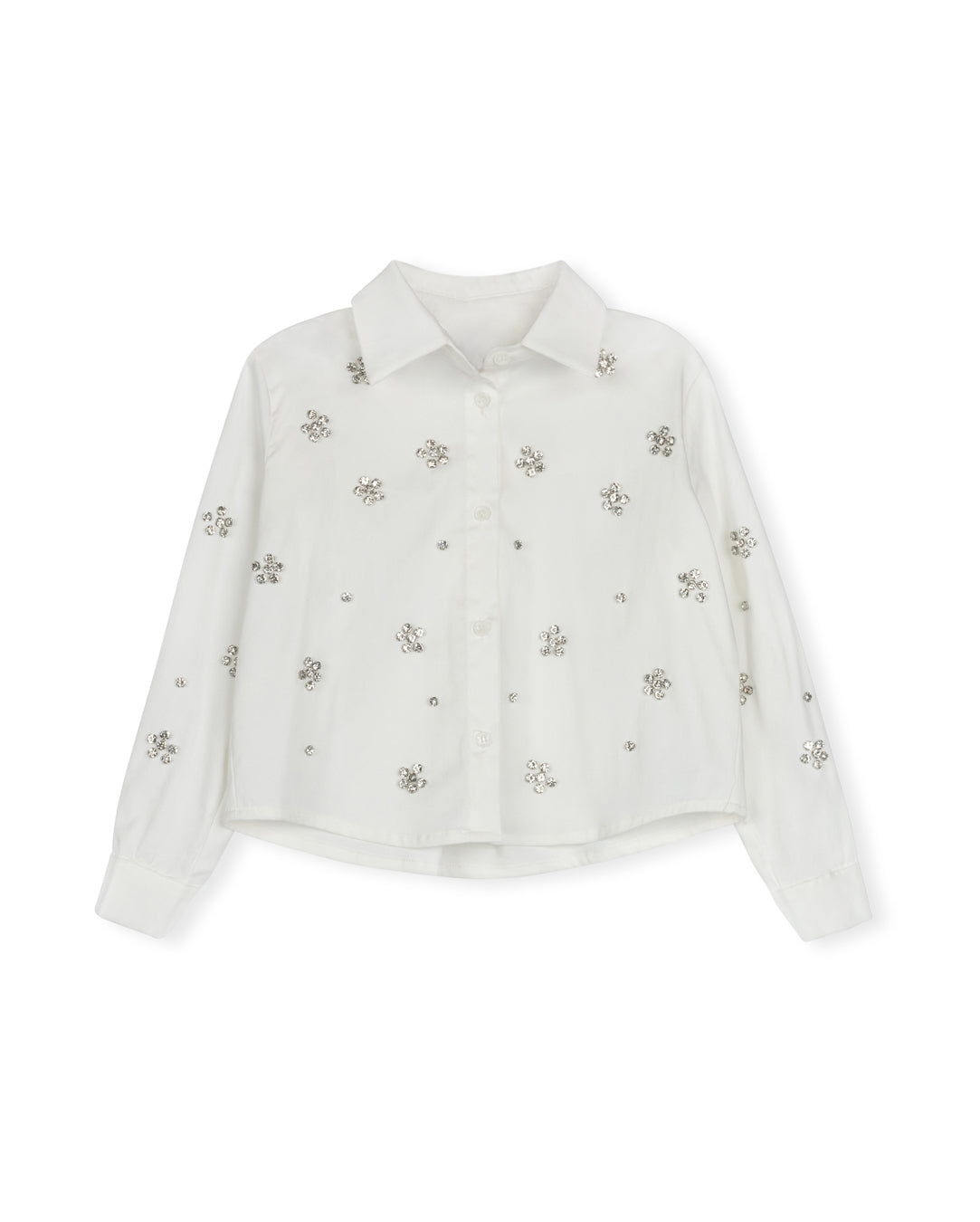 Poplin Blouse With Jewels C-21444