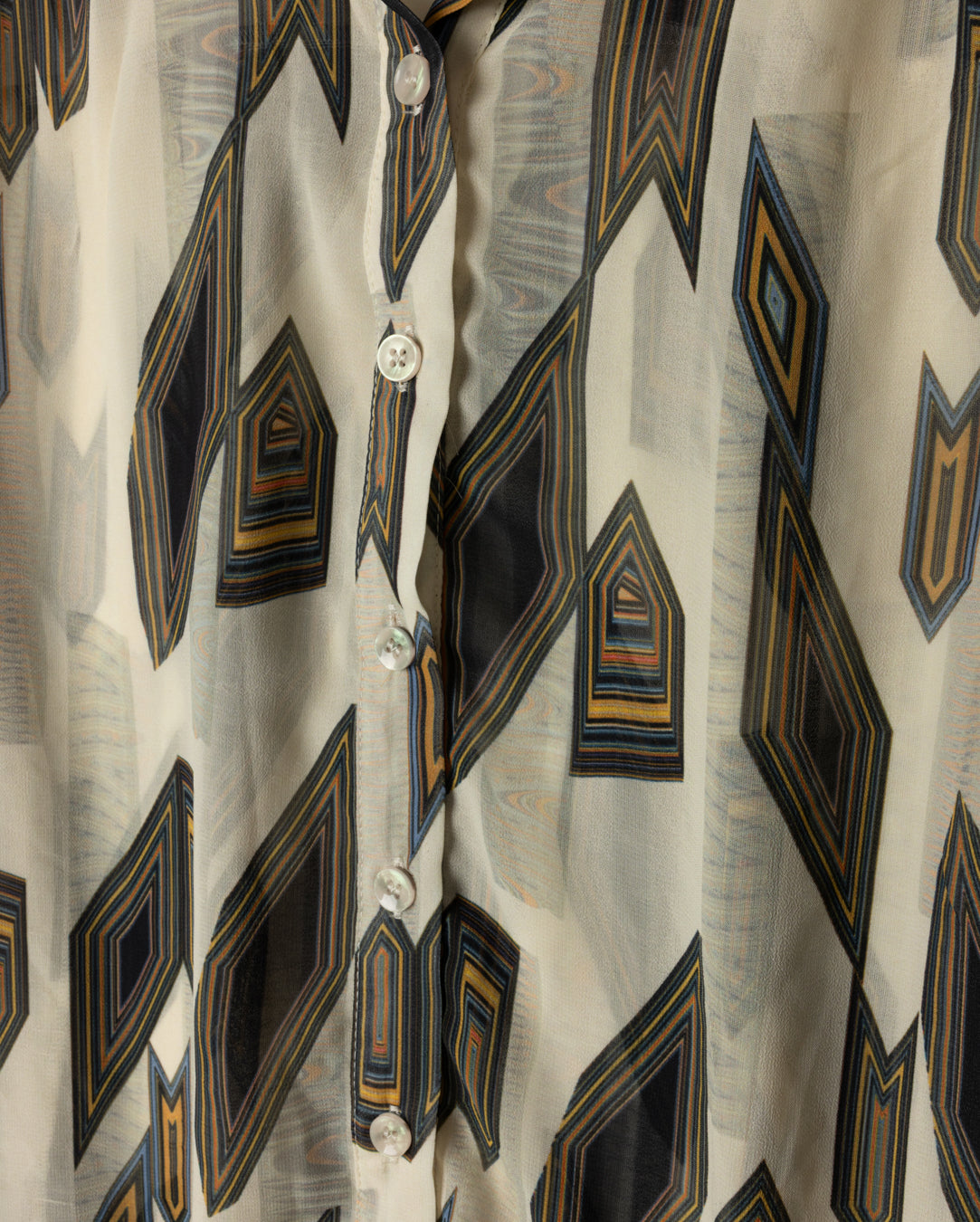 Aldot Chiffon Printed Trimmed Blouse