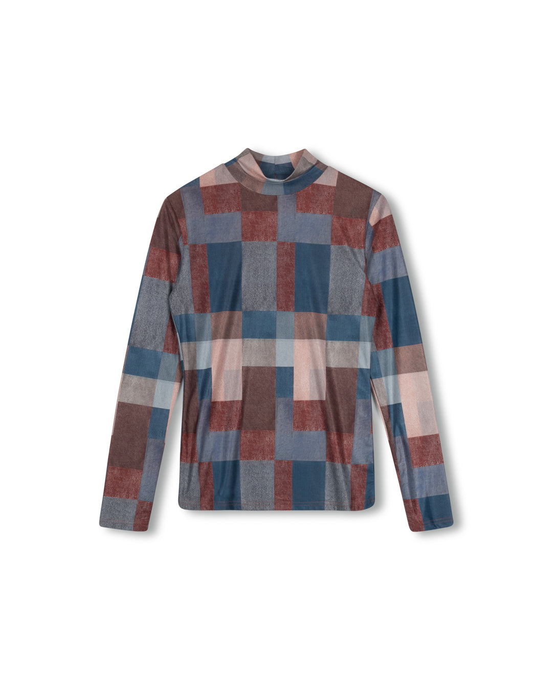 Mesh Box Printed Turtleneck