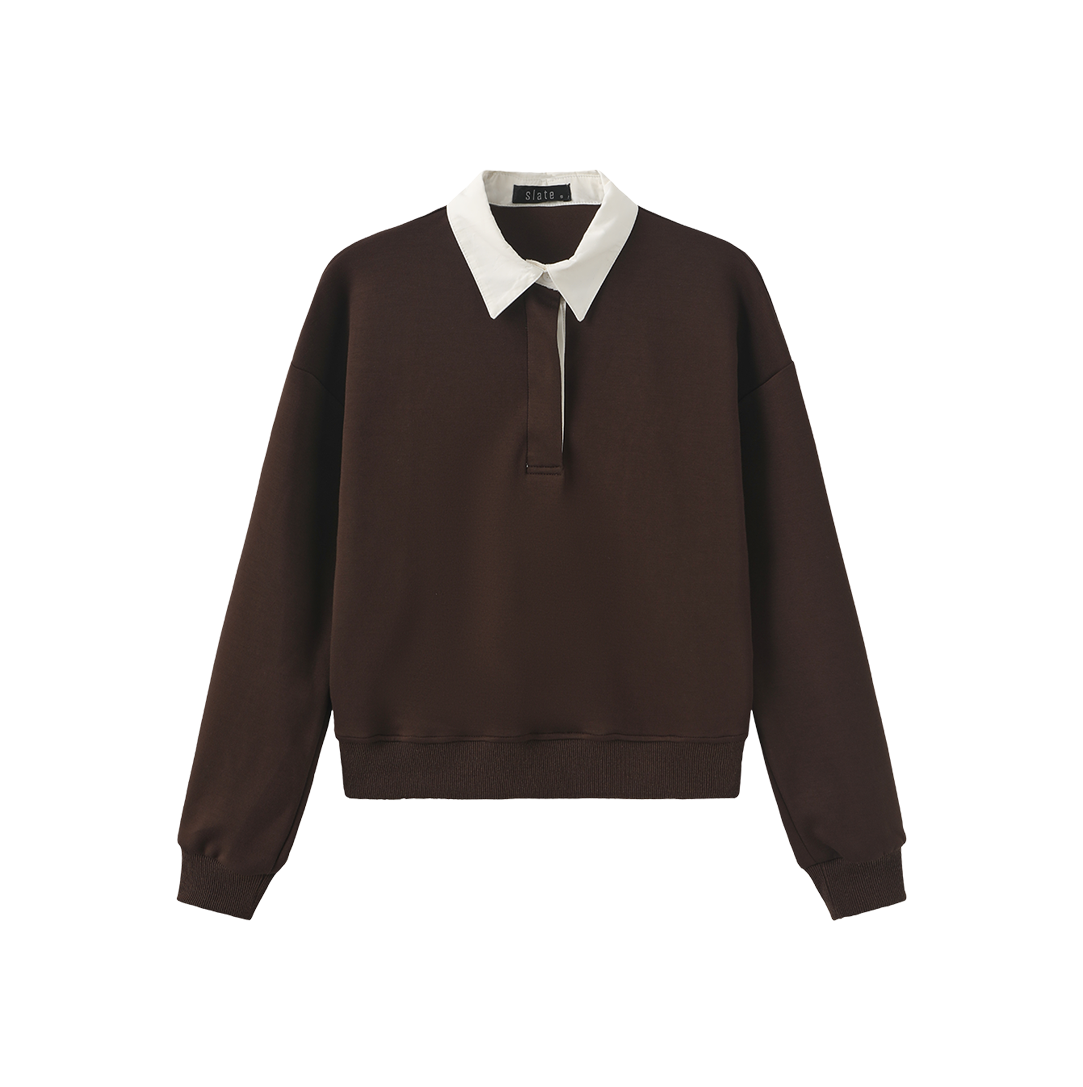 Elma Velvet Trimmed Scuba Sweatshirt