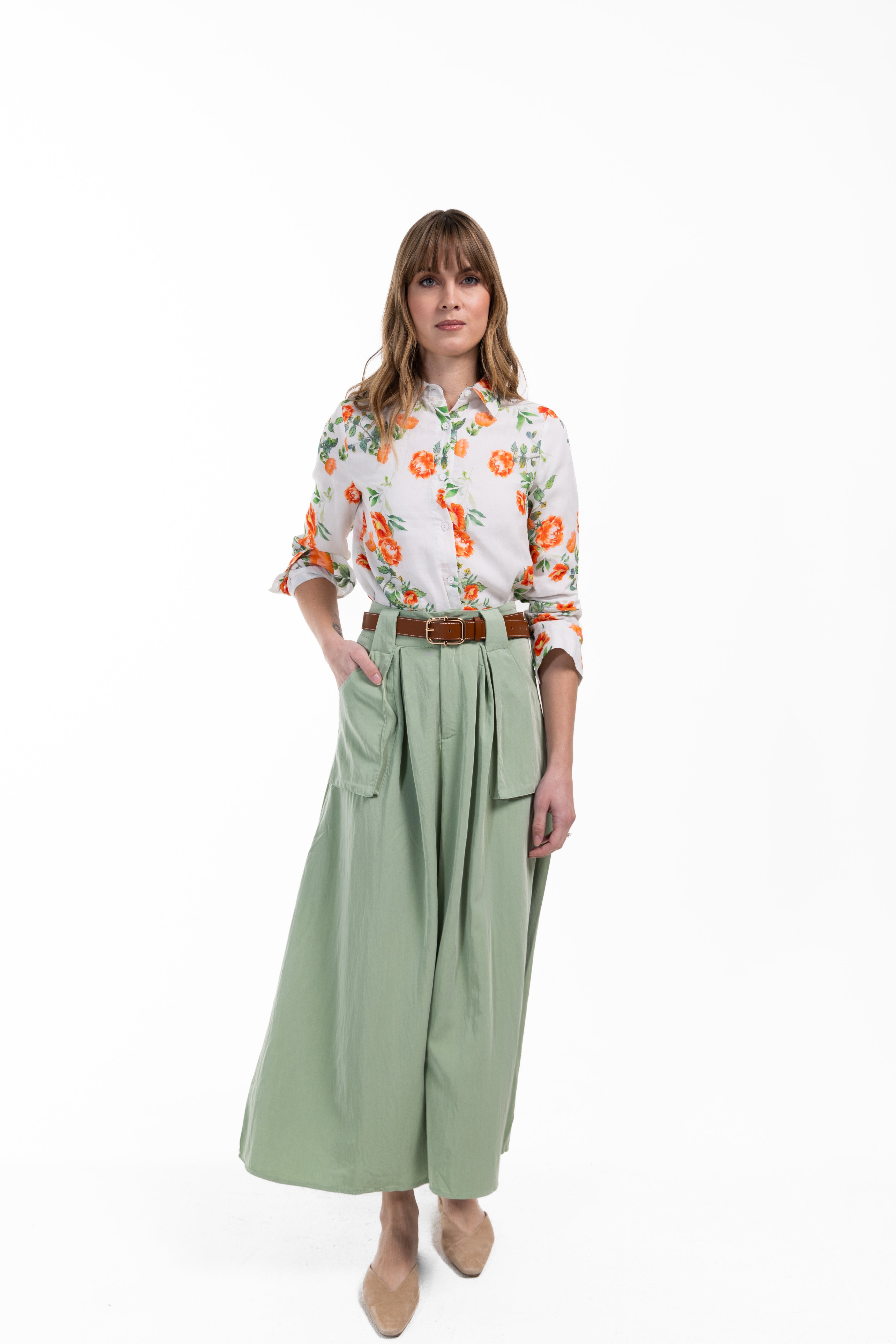 Printed Floral Blouse W-19745