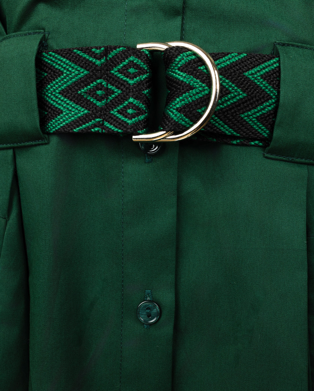 Puff Sleeve Poplin Belt Dress