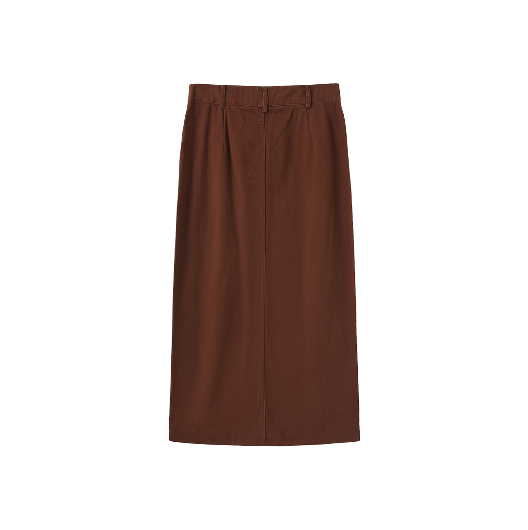 Canvas Straight Maxi Skirt