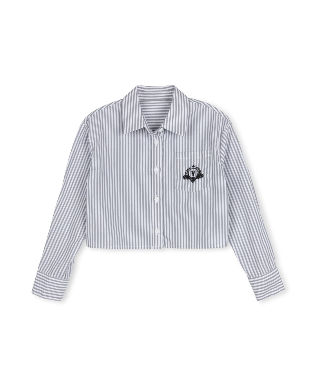 Striped  Embroidered Emblem Shirt