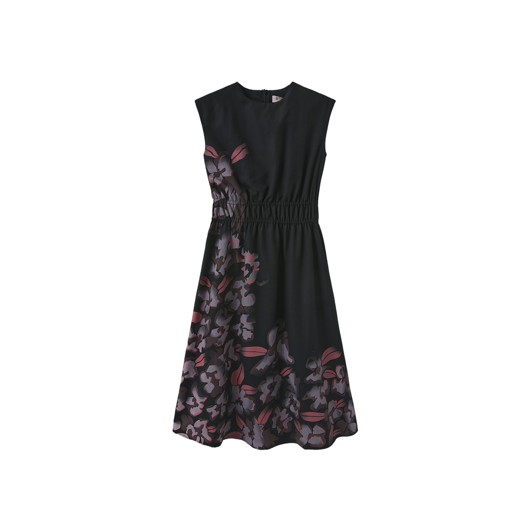 Painted Floral Waisted Dress