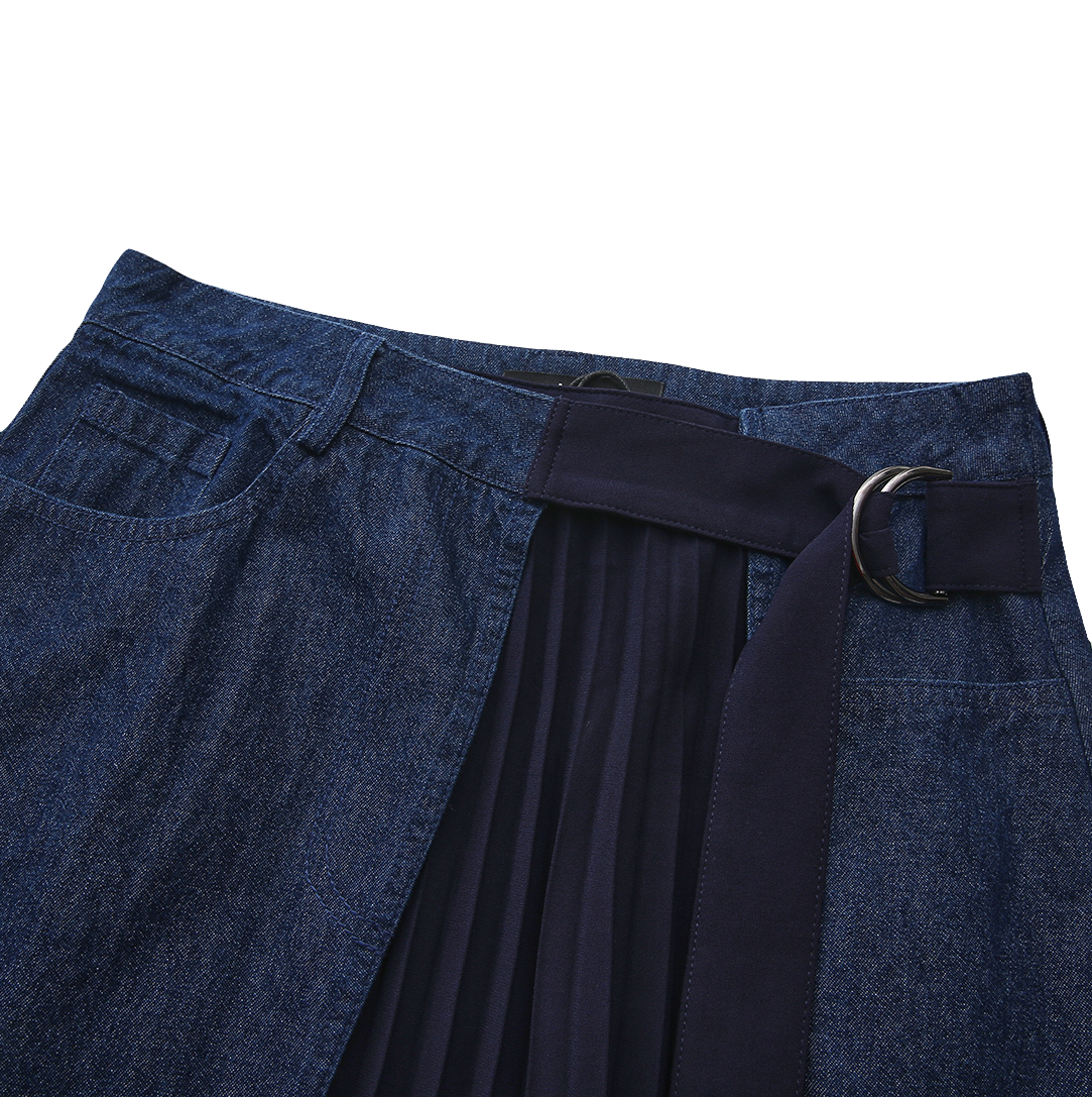 Combo Navy Denim skirt