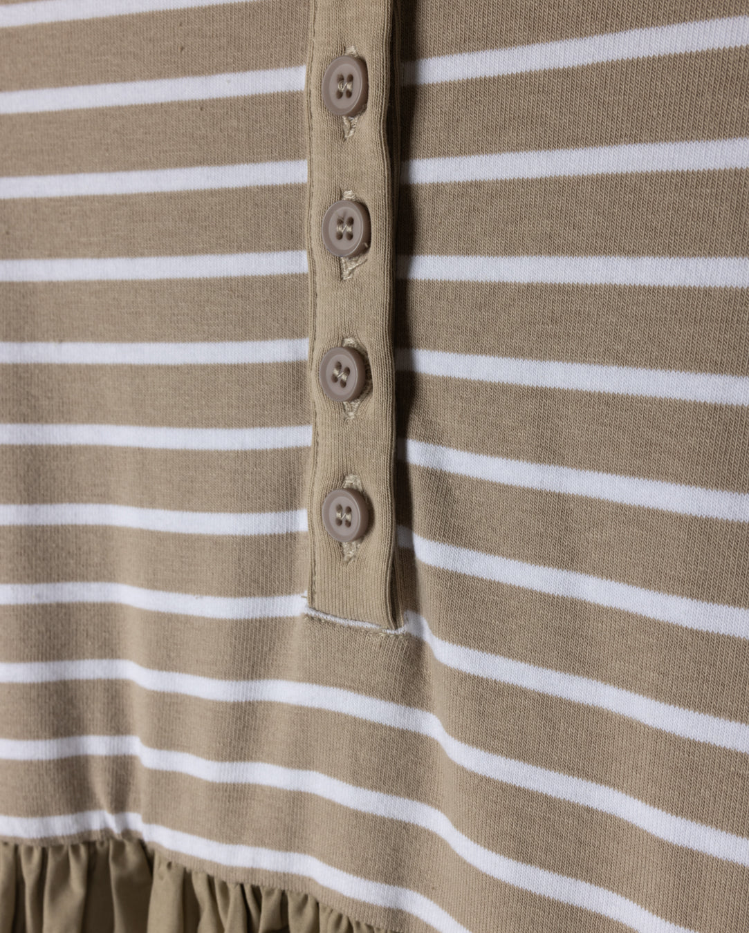 Ribbed Striped And Poplin Dress