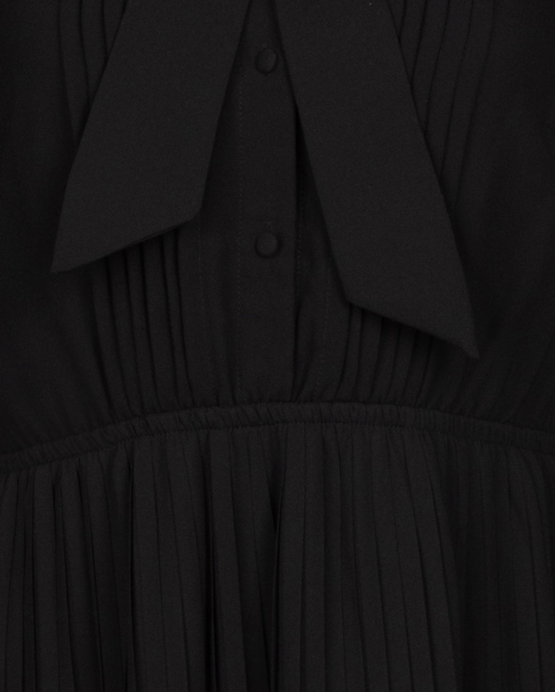 Elastic Waist Tie Neck Dress - Junees