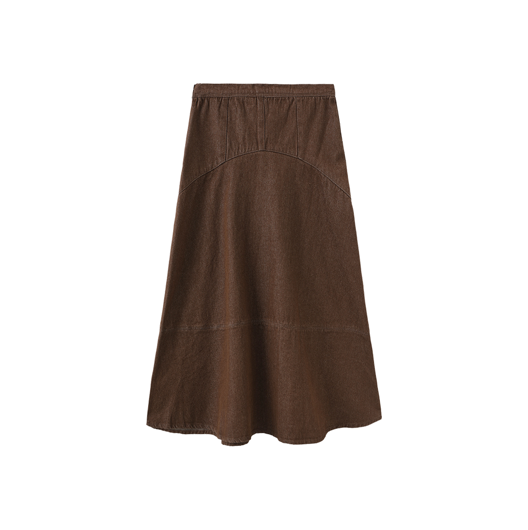 Seam Detail Denim Midi Skirt