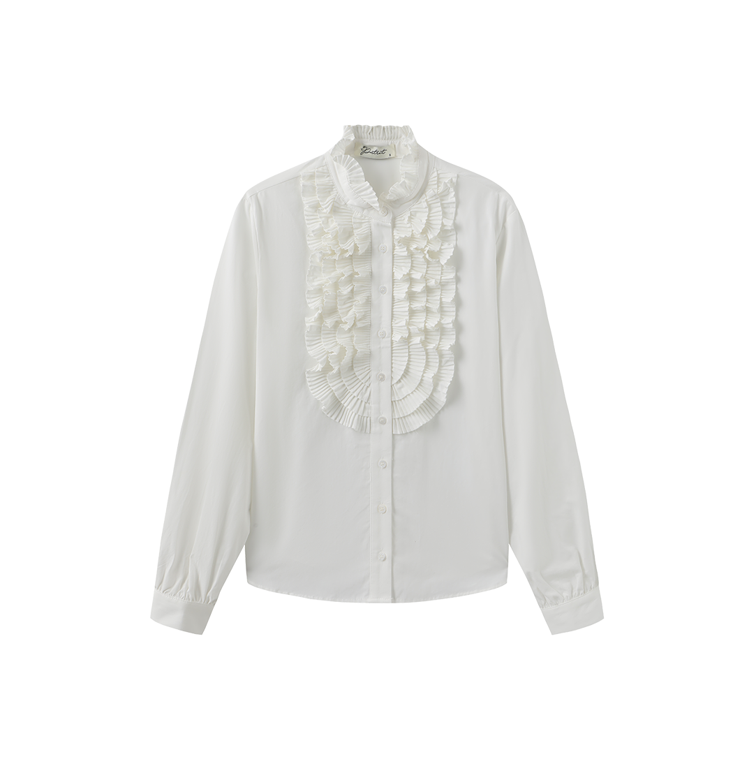 High Neck Bib Blouse