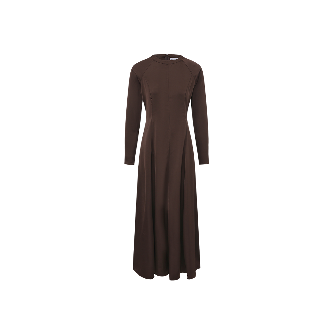 Silk Seam Detailed A-Line Dress