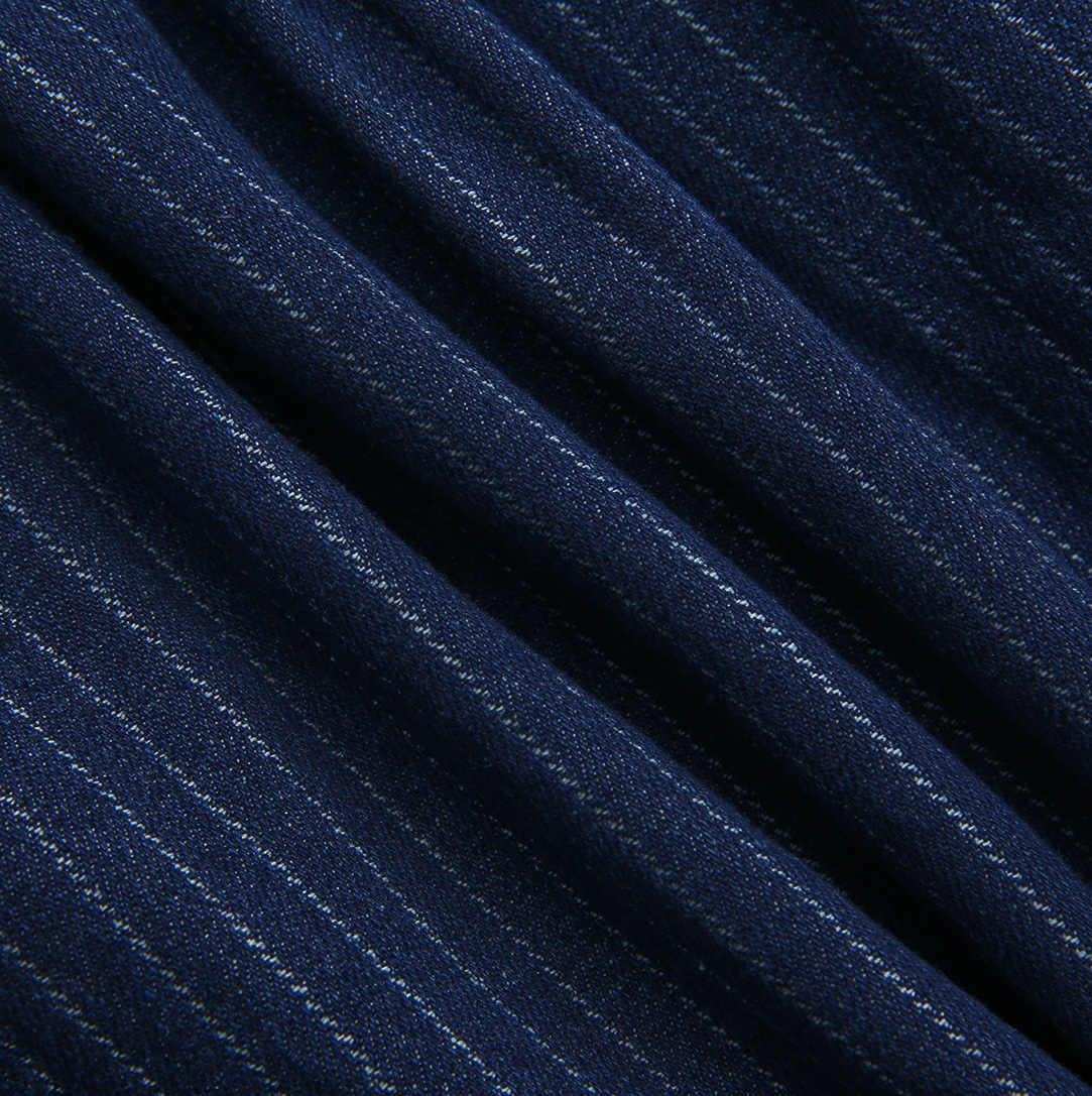Lali Pinstriped Denim Tiered Dress