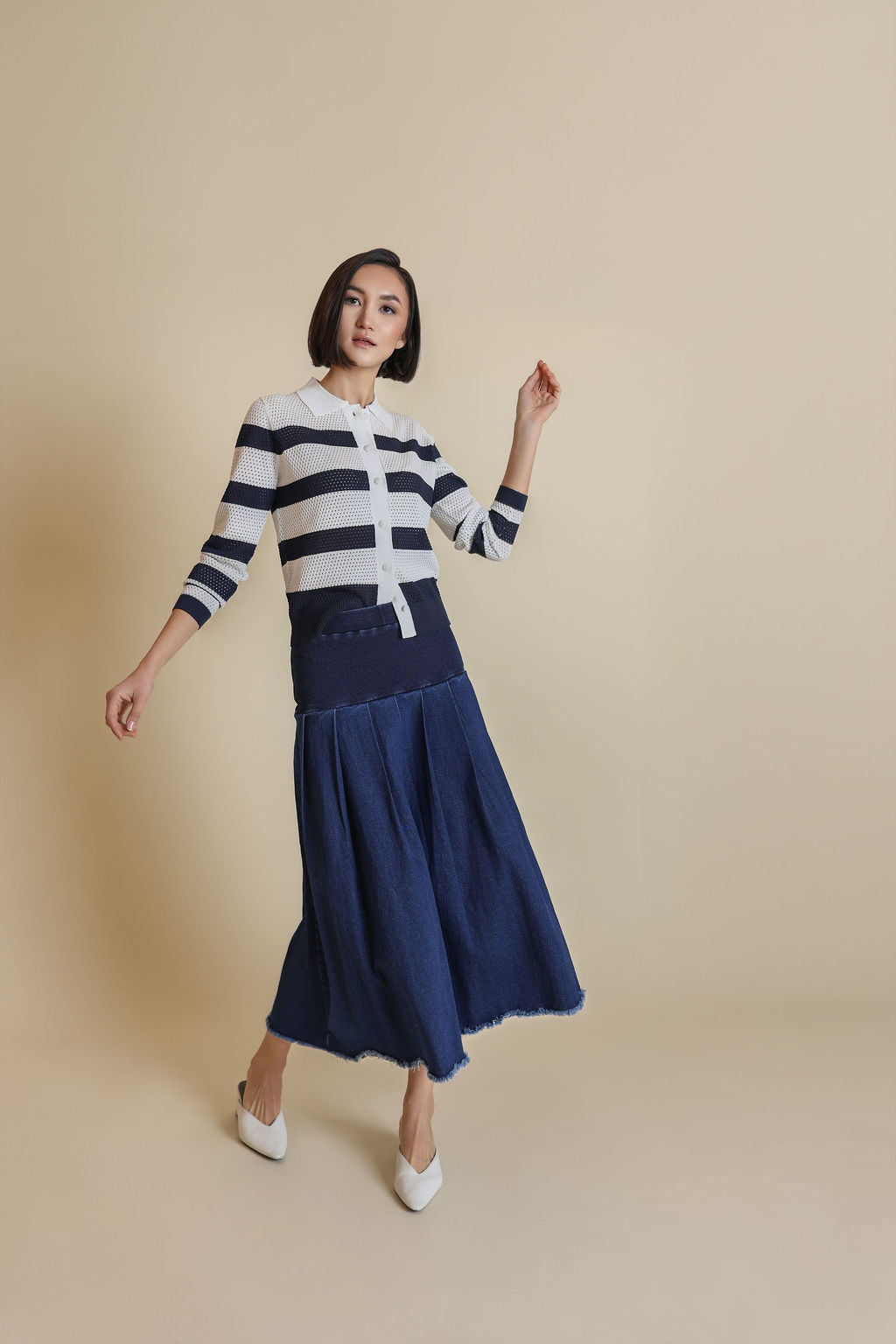 Corso Pointelle Knit Button Down