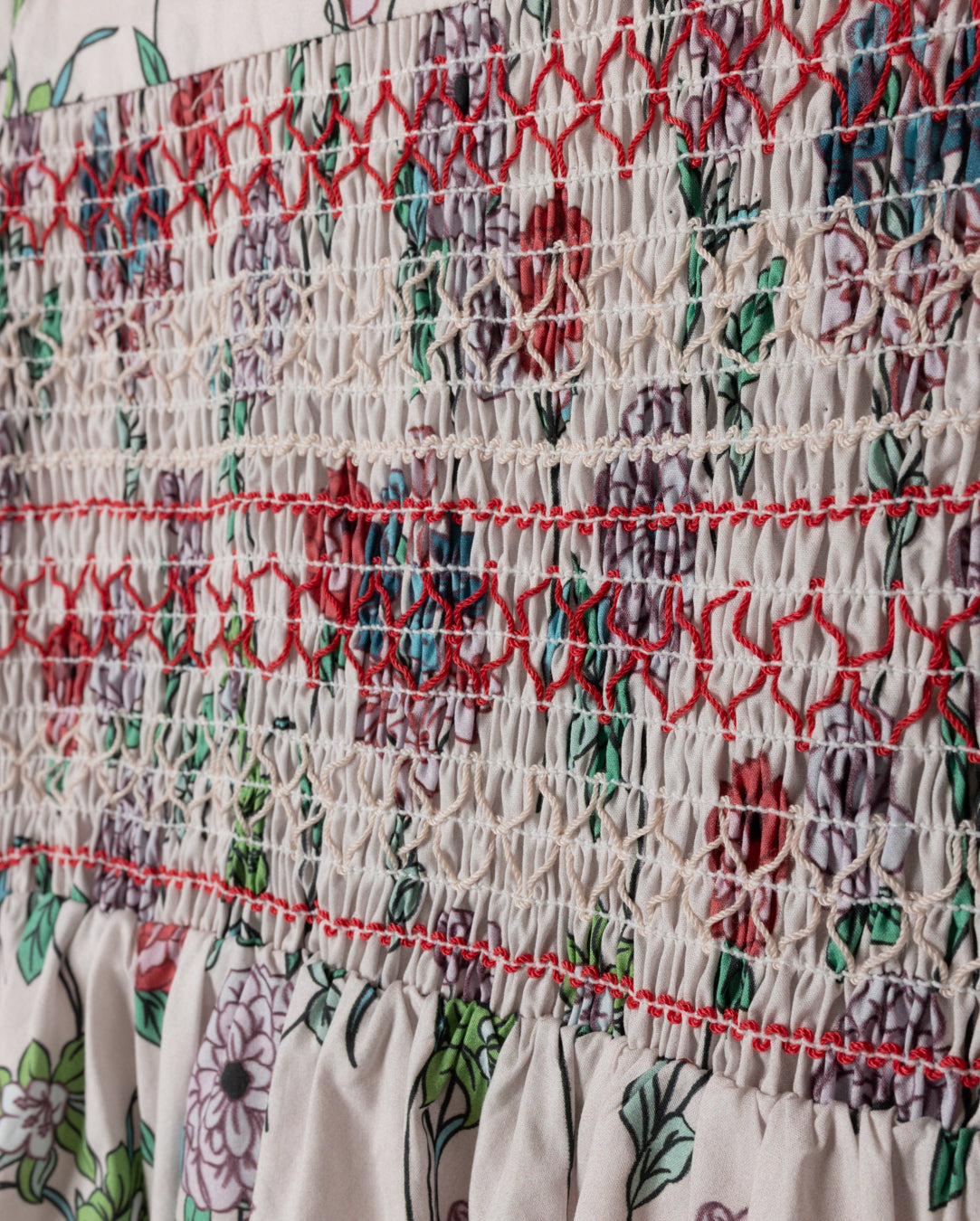 Ezzie Floral Printed Smocking Dress - Junees