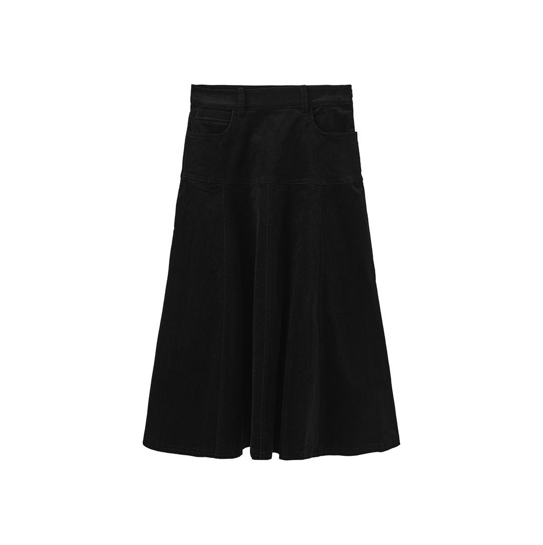 Rustic Drop Paneled Corduroy Skirt