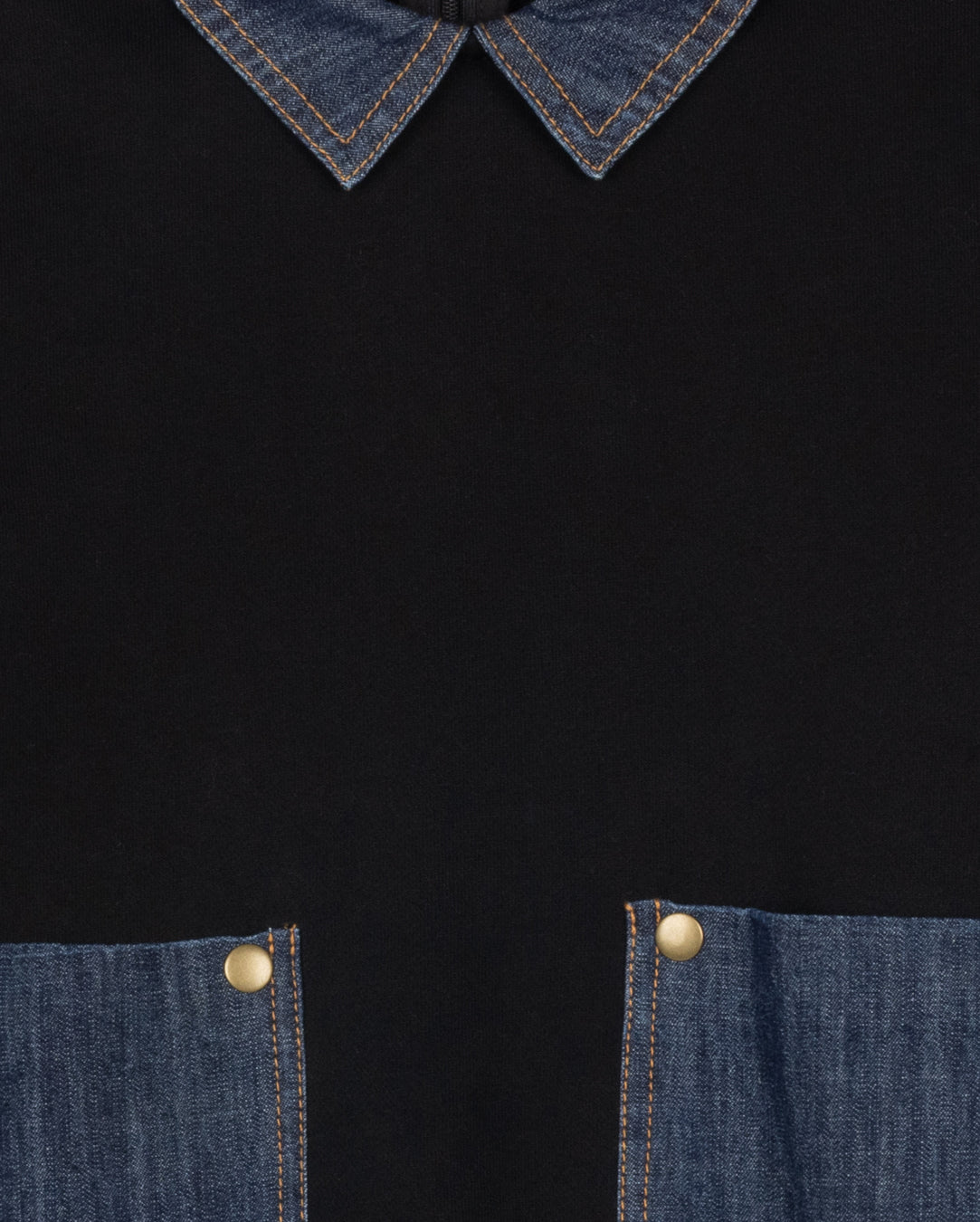 Denim Collar Sweatshirt