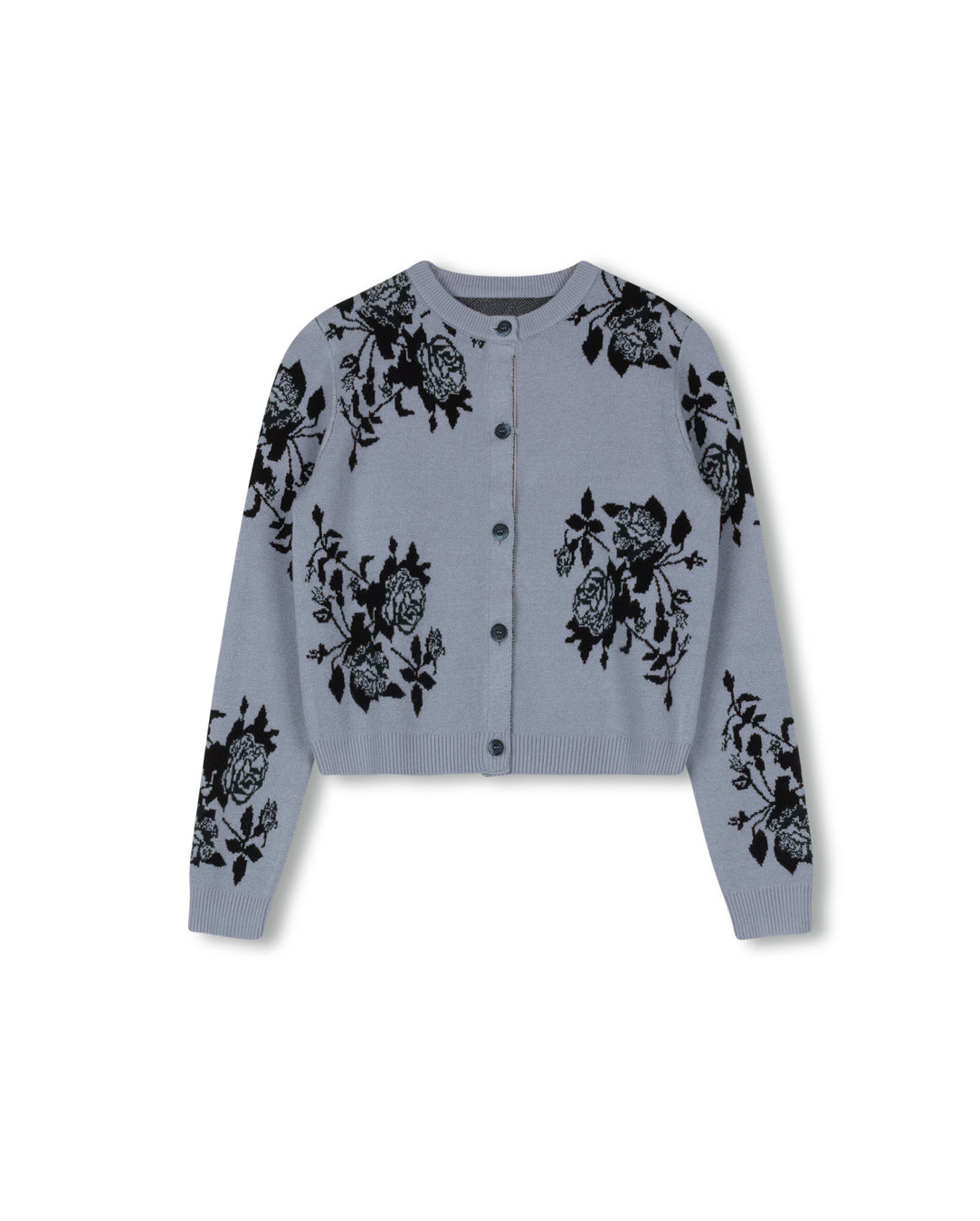 Caban Floral Knit Cardigan