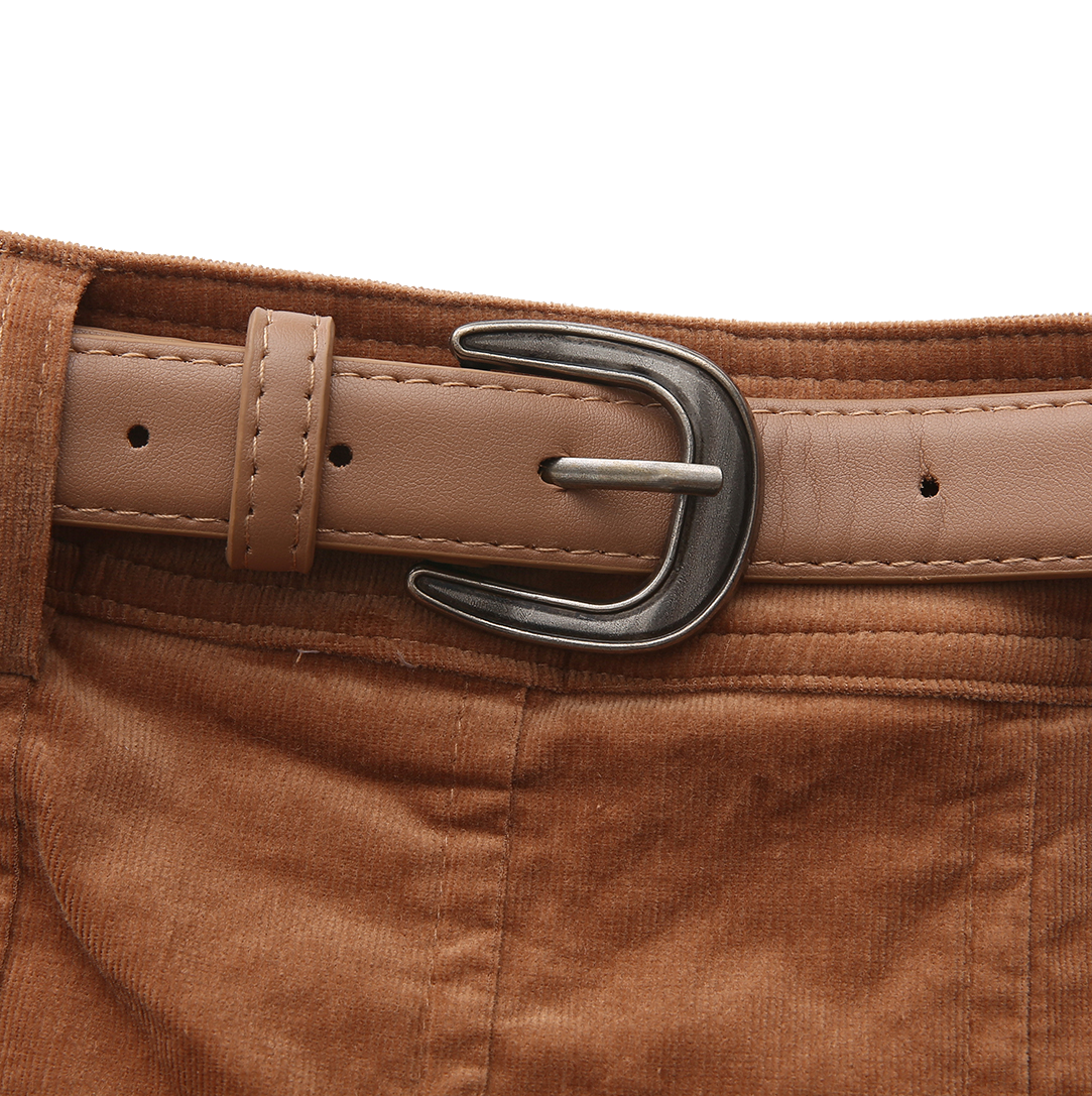 Curduroy Seam Detailed Skirt