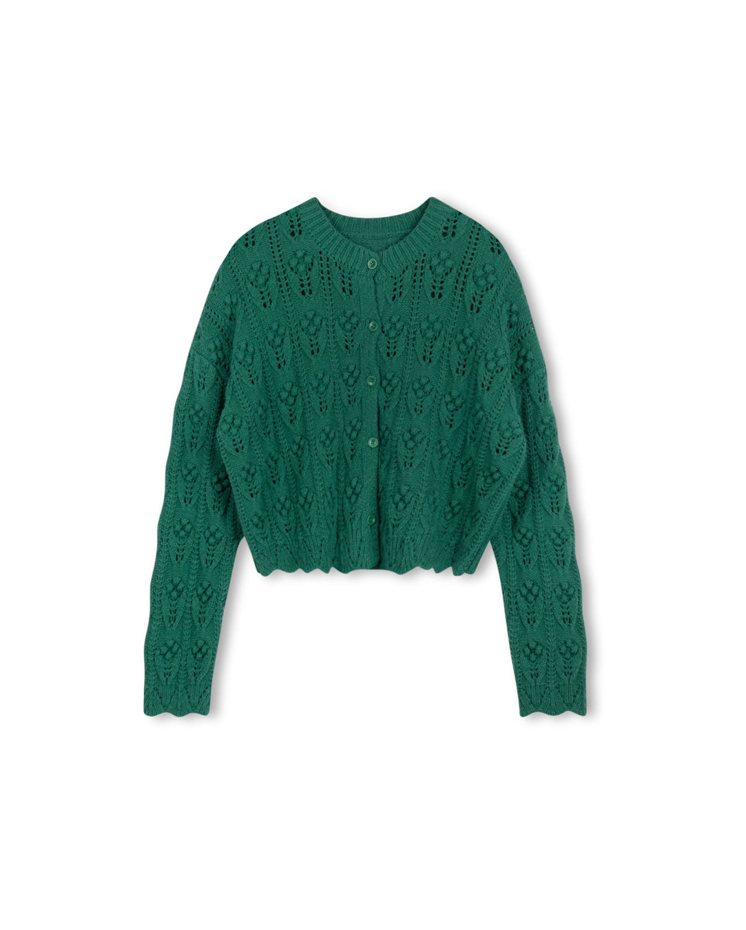 V-Neck Bubble Flower Cardigan