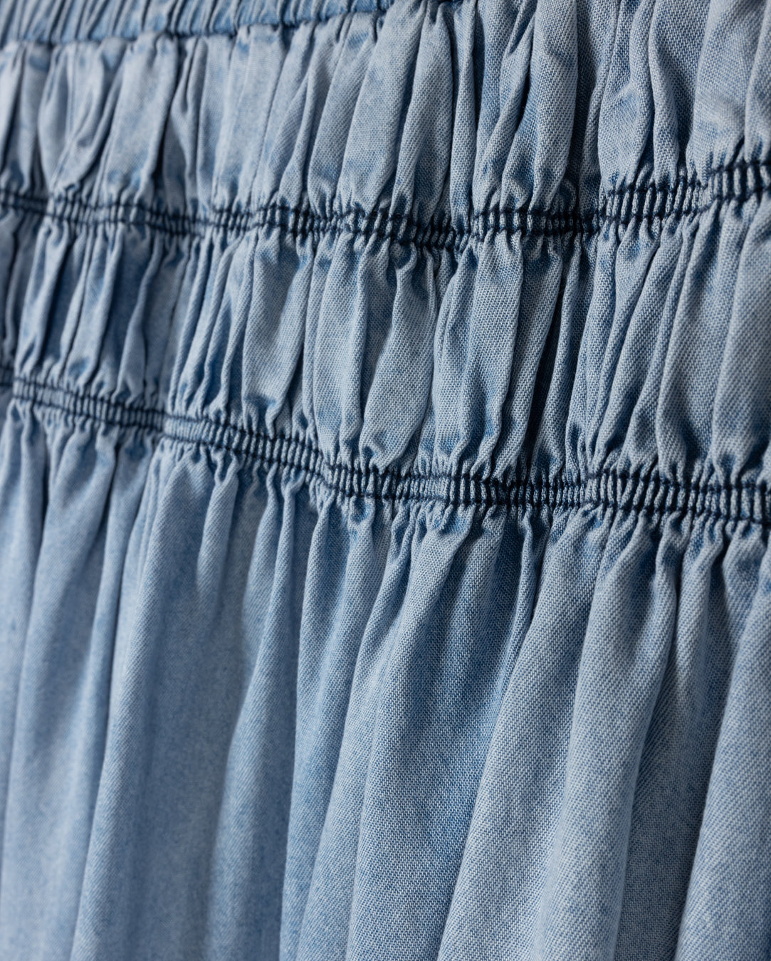 Midi Small Pleated Thin Denim Skirt - Junees