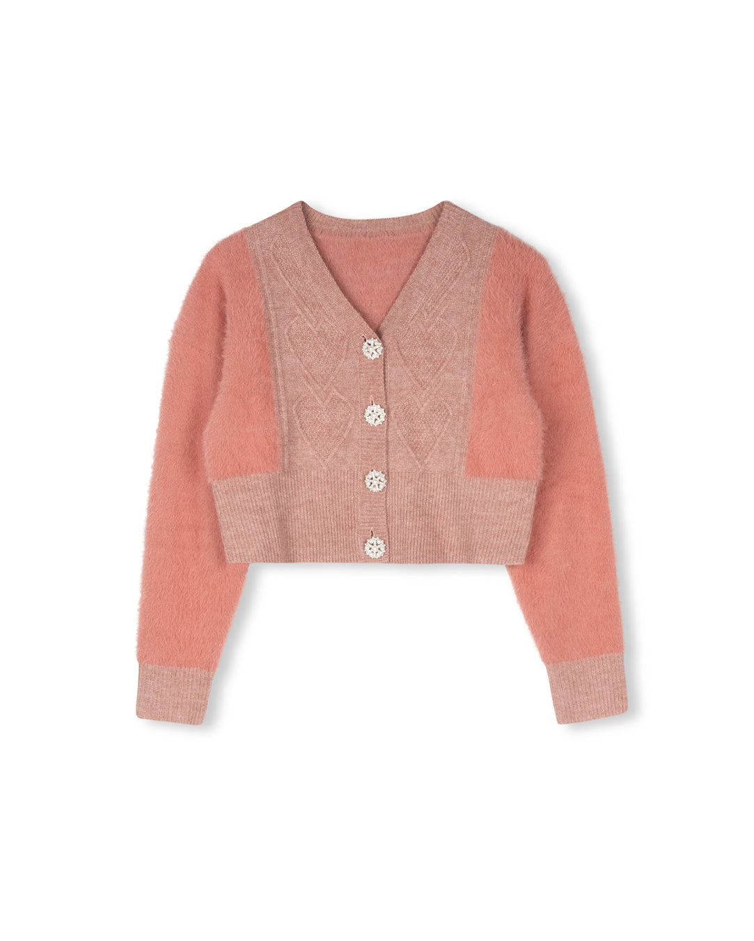 Mohair And Rib Cardigan W-21458