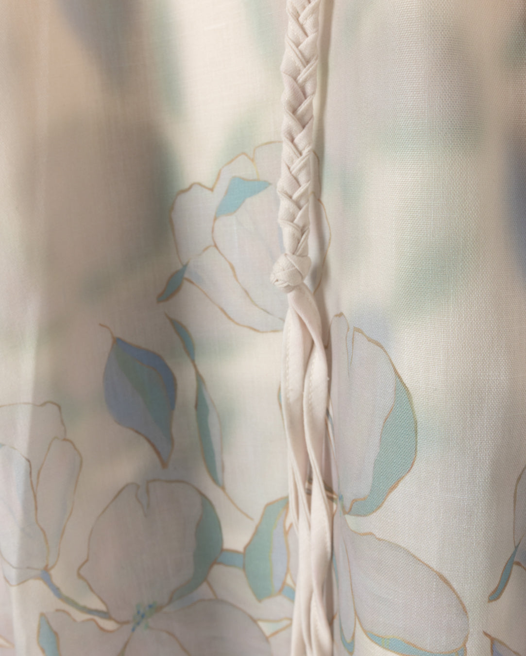 Linen Floral Print Rope Belt Skirt - Junees