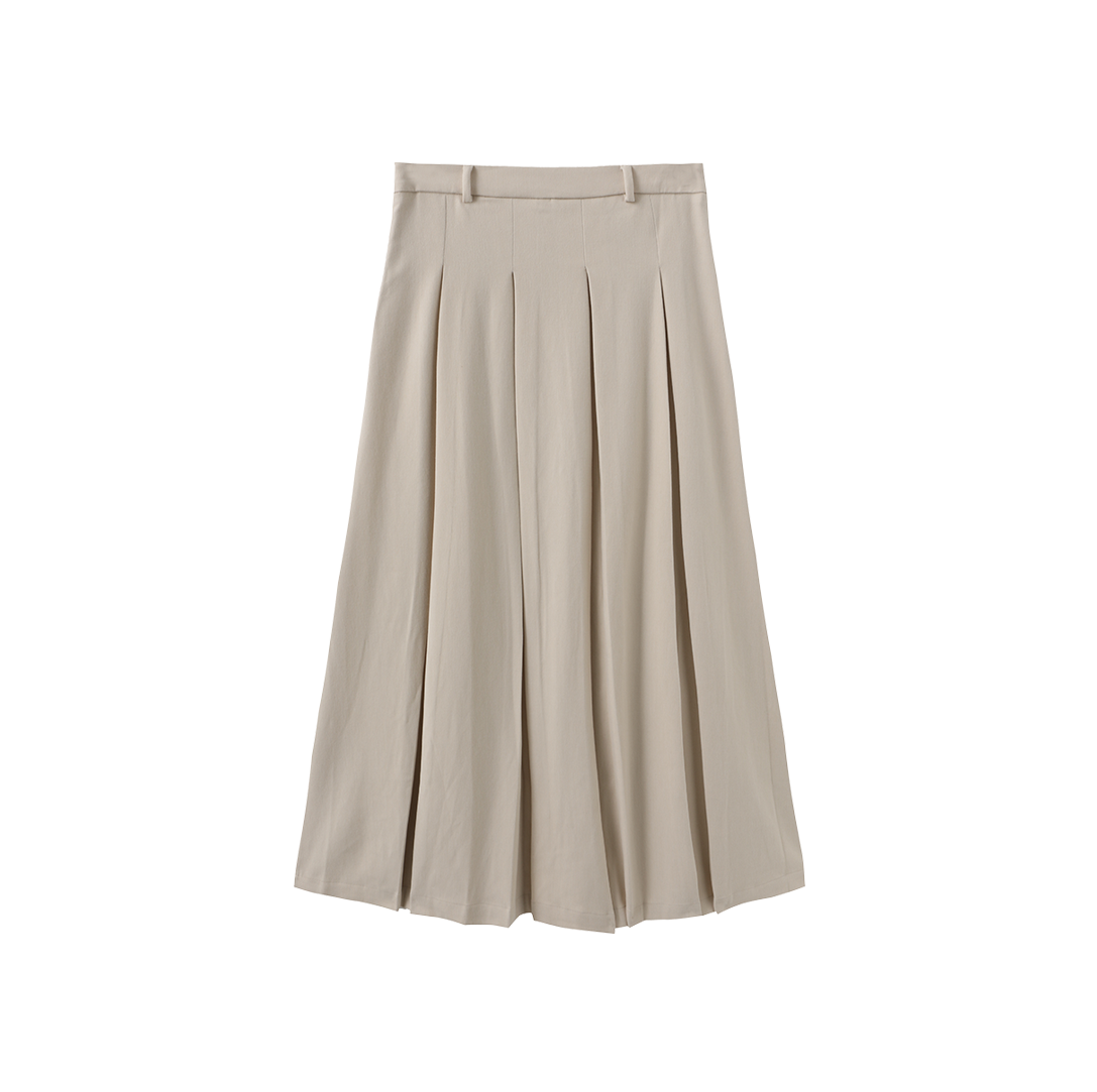 Wool Box Pleat Maxi Skirt