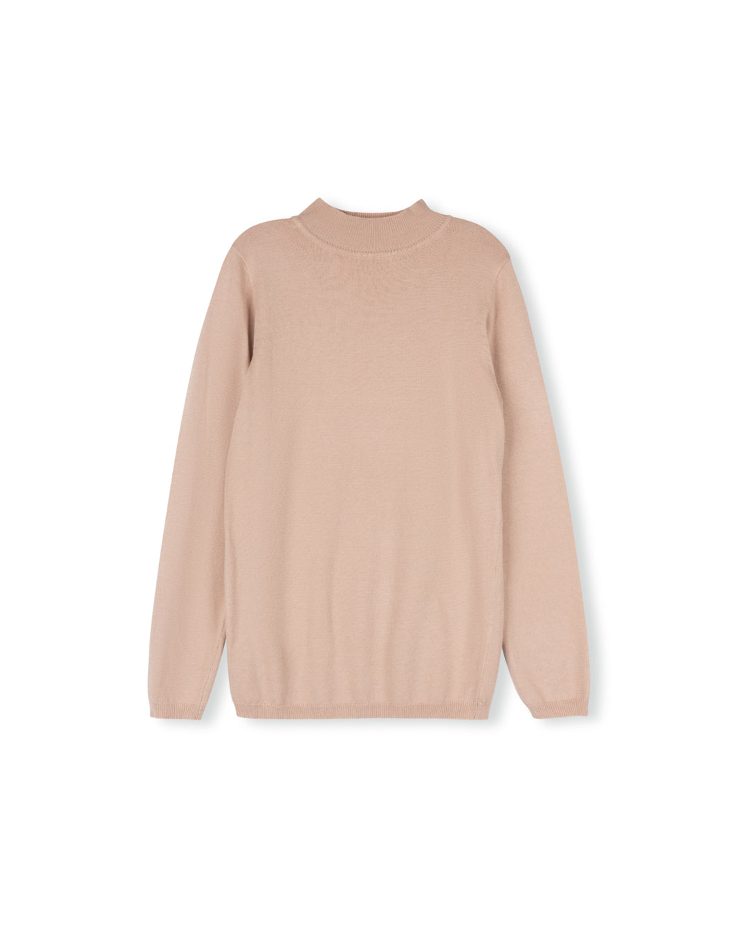 Fine Flat Knit Mock Neck