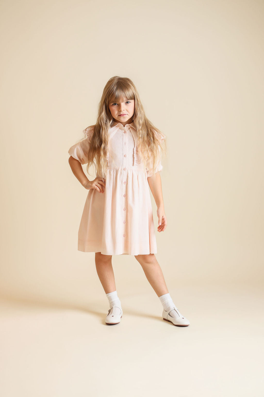 Cotton Lace Ruffle Dress