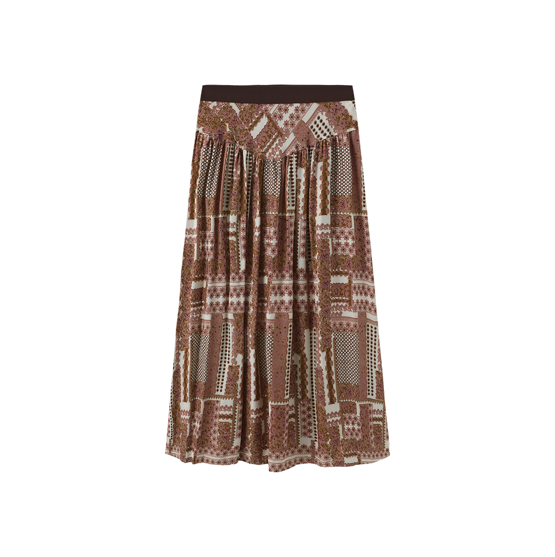 Chine Printed Aline Skirt