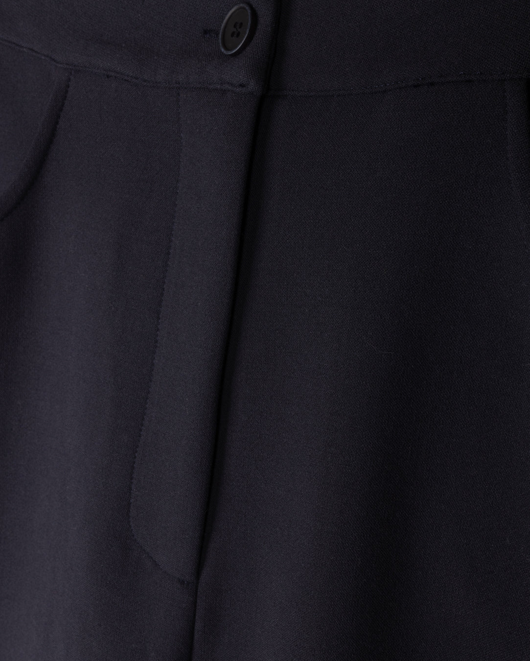 Fly Front Wool A-Line Skirt