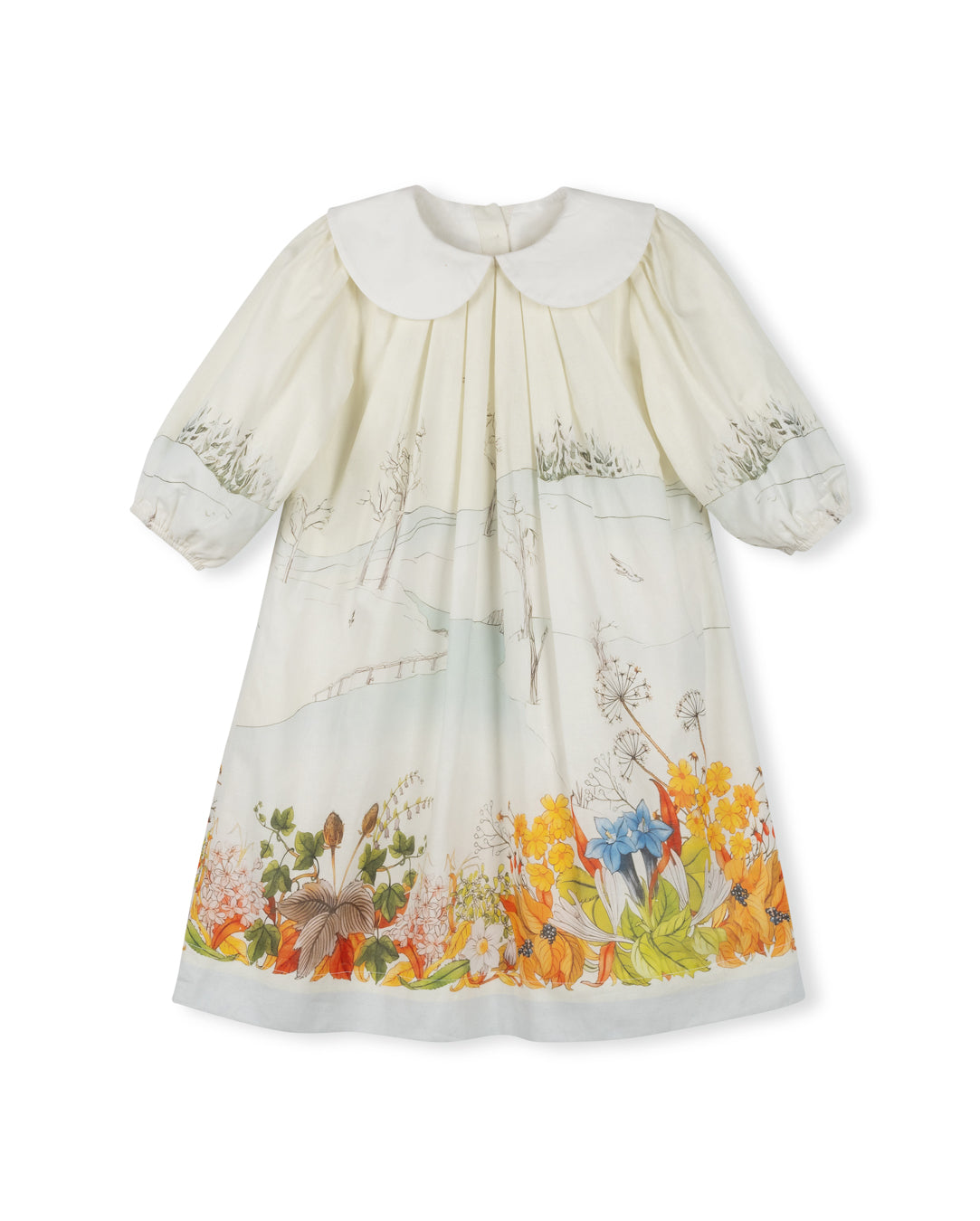 Graphic Print Linen Dress - Junees