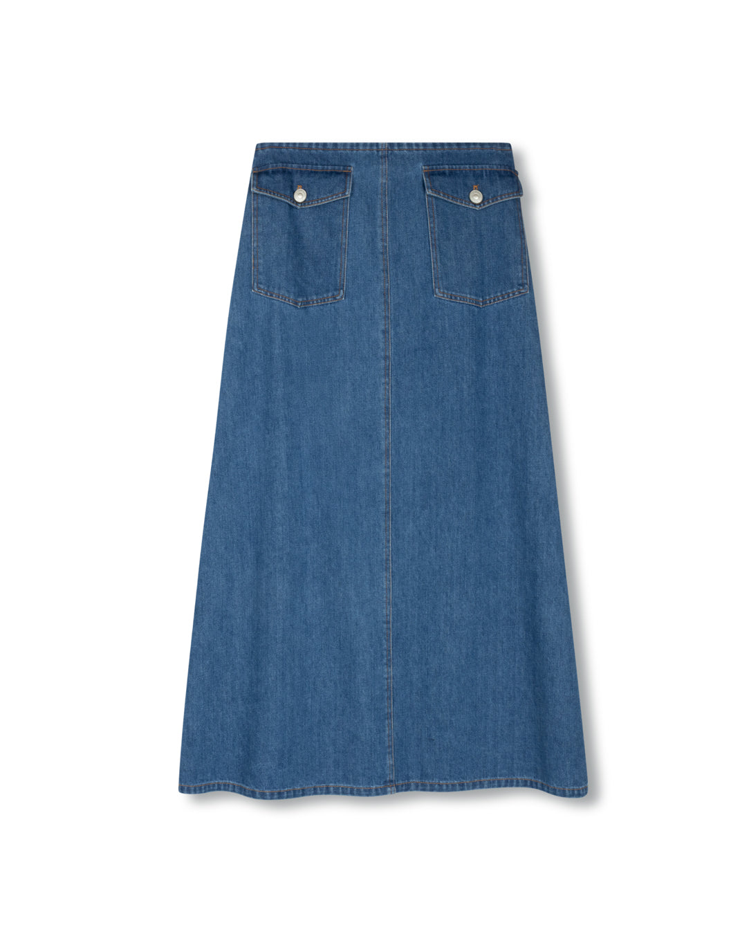 Straight Front Pocket Denim Skirt - Junees